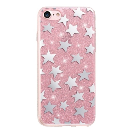 Apple iPhone 7 / iPhone 8 / iPhone SE 2020 / iPhone SE 2022 glitter stars zadný kryt (Ružový)