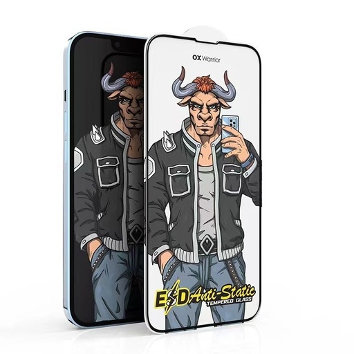 Apple iPhone 6/7/8/SE 2020/SE 2022 OX Warrior Mr. Punk ESD - odpudzovač prachu ochranné sklo, čierny