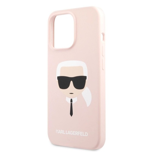 Apple iPhone 13 mini Karl Lagerfeld Liquid Silicone Karl Head puzdro (Svetlý ružový) – KLHCP13SSLKHLP