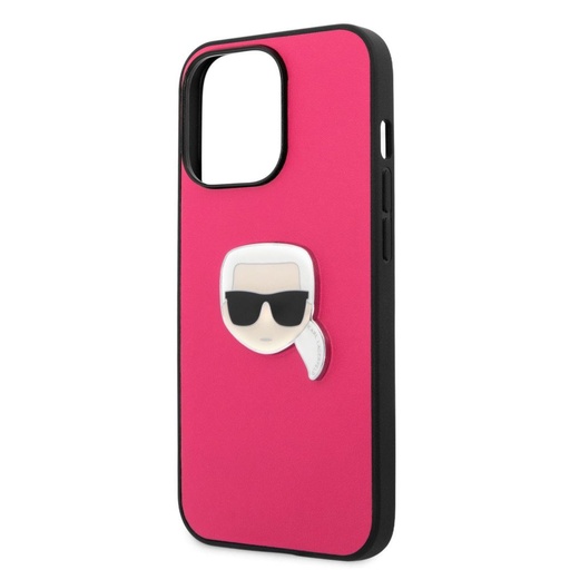 Apple iPhone 13 Pro Karl Lagerfeld PU Leather Karl Head puzdro (Ružový) – KLHCP13LPKMP