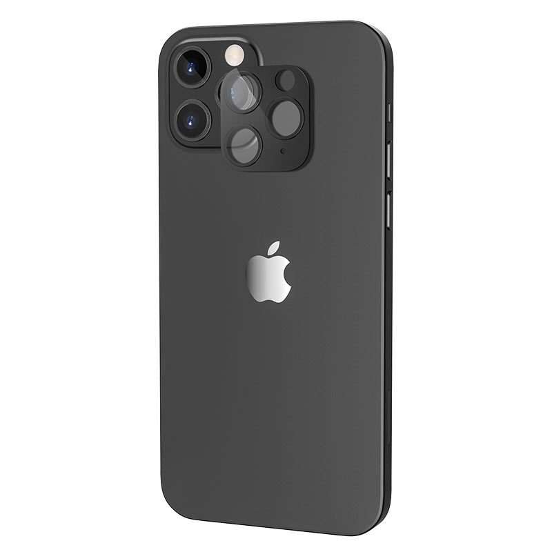 [6931474735225] Apple iPhone 12 metal-framed kamera protective tempered glass , black