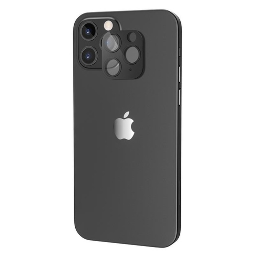 Apple iPhone 12 s kovovým rámom kamera ochranný ochranné sklo , čierny