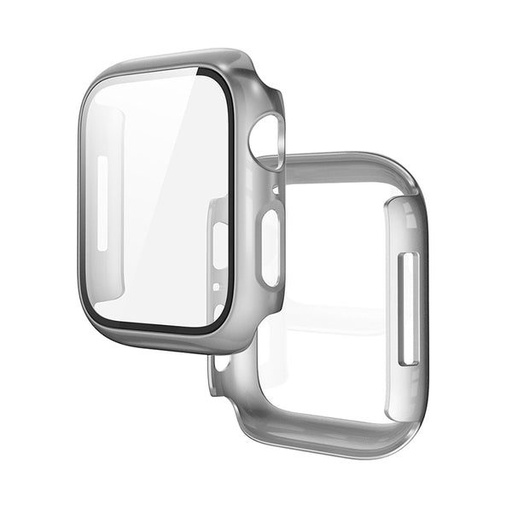 Apple Watch 7 41mm / Watch 8 41mm Hoco WS3 Shadow puzdro vstavaný so ochranným sklom (Strieborný)