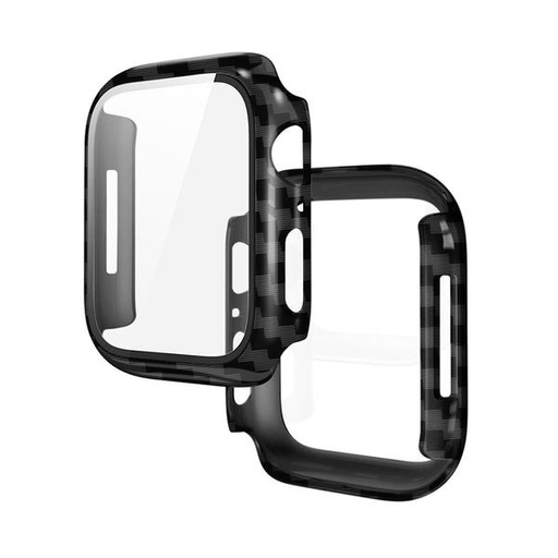 Apple Watch 7 41mm / Watch 8 41mm Hoco WS3 Shadow puzdro vstavaný so ochranným sklom (Carbon)
