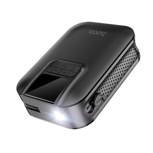 Hoco S53 prenosný elektromos pumpa, LED lampa, 2500mAh batéria, čierny