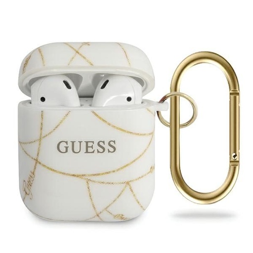 AirPods Guess Zlatý Chain puzdro (Biely) - GUACA2TPUCHWH