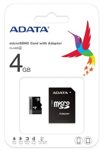 ADATA microSDHC + adaptér 4GB class4 pamäťová karta