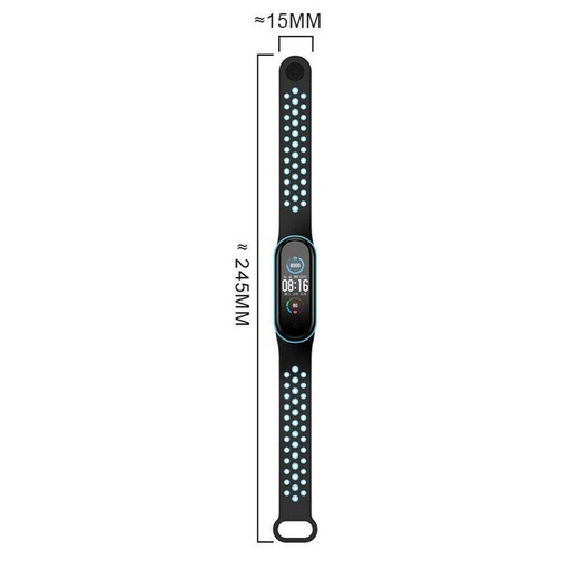 Xiaomi Mi Band 3/4/5/6 silikónový remienok, čierny/červený