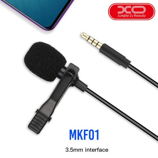 XO MKF01 mobil mikrofón (Čierny) – jack 3,5 mm s konektorom