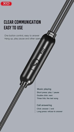 XO EP37 headset (jack 3,5mm), s mikrofónom, čierny
