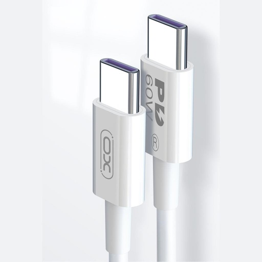 XO NB-Q190B USB-C–USB-C dátový kábel (Biely) – 2 m, PD 60W