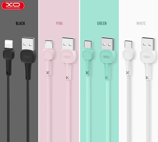 XO NB132 micro USB dátový kábel Macaron (Modrý) – spevnený koniec