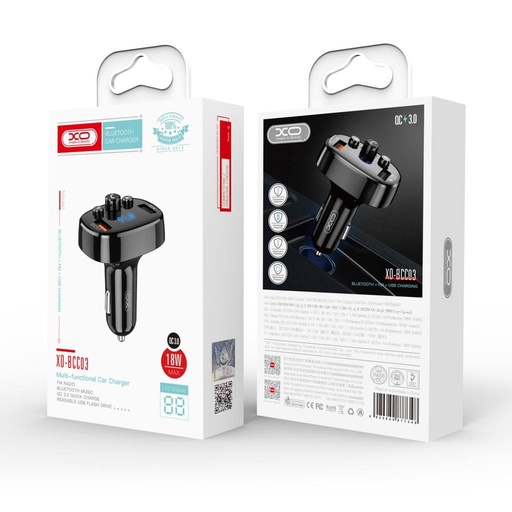 XO BCC03 FM transmitter, dual-port, 18W, čierny