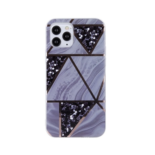 Apple iPhone 12 / iPhone 12 Pro geometric marmur zadný kryt (Grafitový)