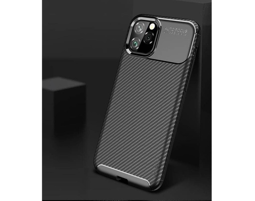Apple iPhone 11 carbon fiber silikónový zadný kryt (Čierny)