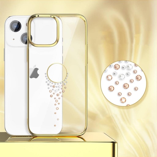 Apple iPhone 13 Kingxbar sky series Swarovski s kamienkami zadný kryt (Zlatý)
