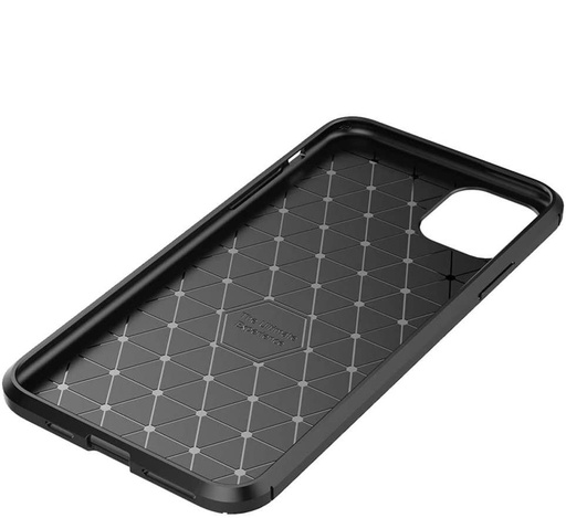Apple iPhone 12/12 Pro carbon fiber silikónový zadný kryt (Čierny)