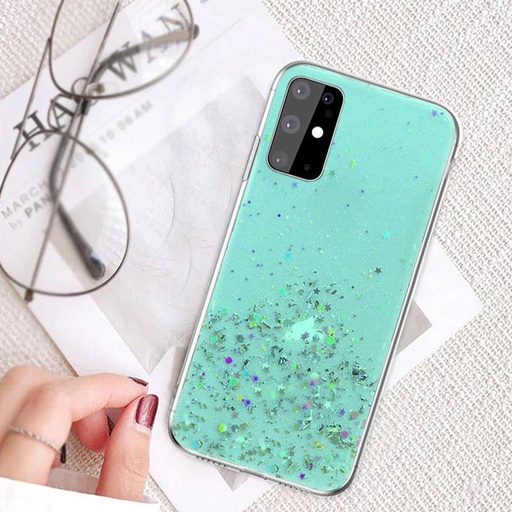 Apple iPhone 12/12 Pro sequins glue glitter trblietavý silikónový zadný kryt (Mätový)