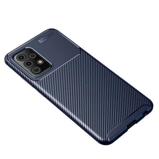 Samsung Galaxy A52 4G/A52 5G/A52s 5G carbon fiber silikónový zadný kryt (Modrý)
