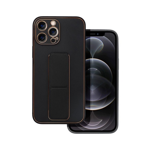 Apple iPhone 12/12 Pro koža ochranné puzdro vysúvací so stojanom, magnetický držiak do auta kompatibilný (Čierny)