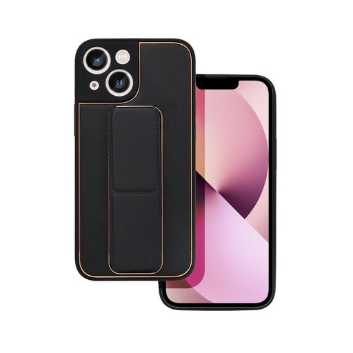 Apple iPhone 13 Mini koža ochranné puzdro vysúvací so stojanom, magnetický držiak do auta kompatibilný (Čierny)