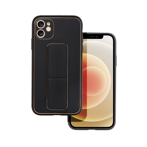 Apple iPhone 11 koža ochranné puzdro vysúvací so stojanom, magnetický držiak do auta kompatibilný (Čierny)