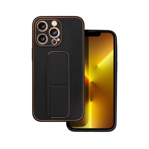 Apple iPhone 13 Pro koža ochranné puzdro vysúvací so stojanom, magnetický držiak do auta kompatibilný (Čierny)