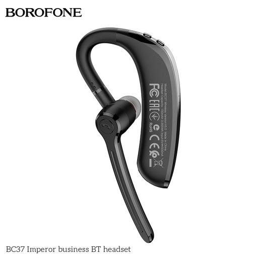 Borofone BC37 bluetooth headset, BT v5.0, 150 mAh batéria 20 hodinový hovor/hudba a 200 hodinky pohotovostný čas, čierny