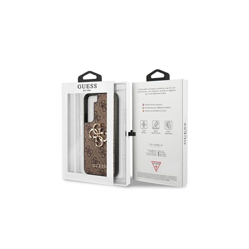 Samsung Galaxy S22+ Guess PU 4G Metal Logo puzdro (Hnedý) - GUHCS22M4GMGBR