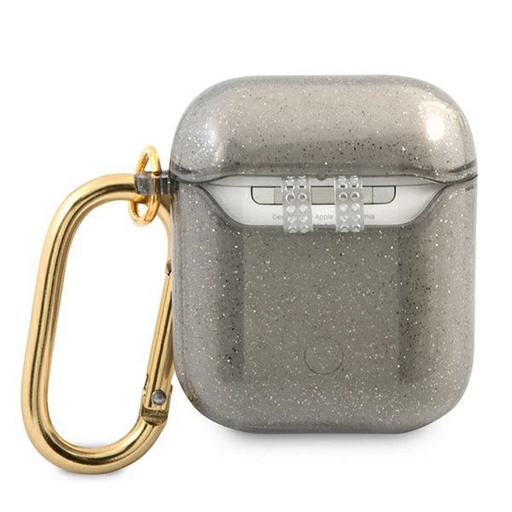 AirPods 1/2 Guess 4G TPU Glitter puzdro (Čierny) - GUA2UCG4GK