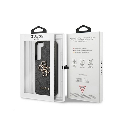 Samsung Galaxy S22 5G GUESS PU 4G Metal Logo zadný kryt (Sivý - GUHCS22S4GMGGR)