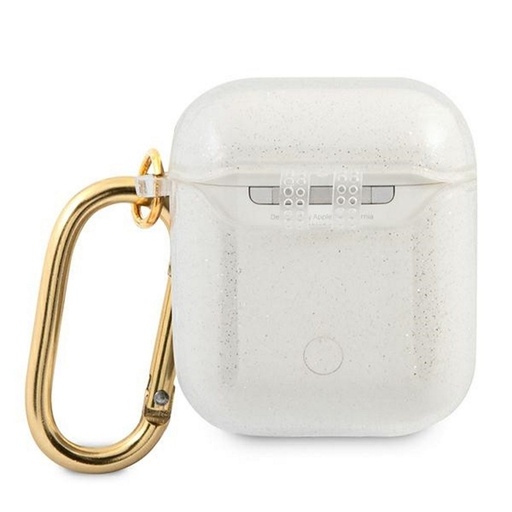 AirPods 1/2 Guess 4G TPU Glitter puzdro (Priehľadný) - GUA2UCG4GT
