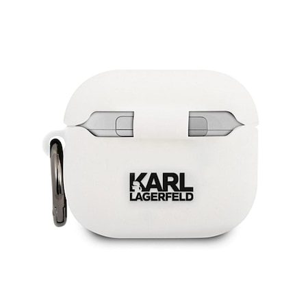 Apple AirPods 3 Karl Lagerfeld Karl Head pro puzdro (Biely) – KLACA3SILKHWH