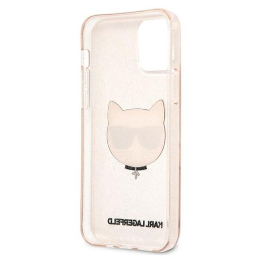 Apple iPhone 12 Pro Max Karl Lagerfeld Choupette Head Glitter puzdro (Zlatý - KLHCP12LCHTUGLGO)