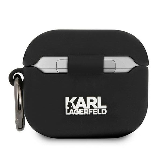 Apple AirPods 3 Karl Lagerfeld Karl Head pro puzdro (Čierny) – KLACA3SILKHBK