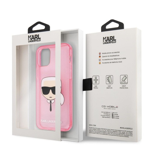 Apple iPhone 13 mini Karl Lagerfeld Karl Glitter puzdro (Ružový) – KLHCP13SKHTUGLP