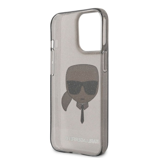 Apple iPhone 13 mini Karl Lagerfeld Karl Glitter puzdro (Čierny) – KLHCP13SKHTUGLB