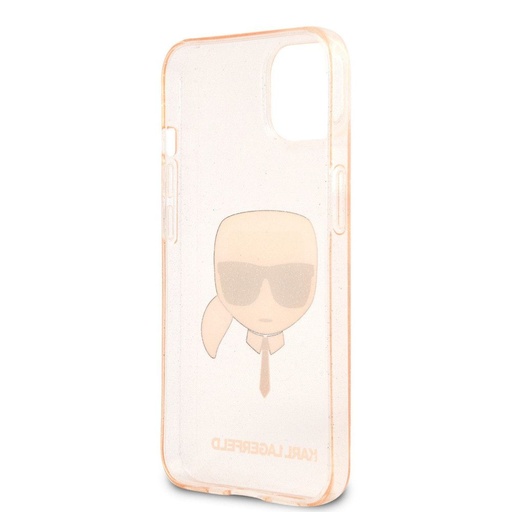 Apple iPhone 13 mini Karl Lagerfeld Karl Glitter puzdro (Zlatý) – KLHCP13SKHTUGLGO