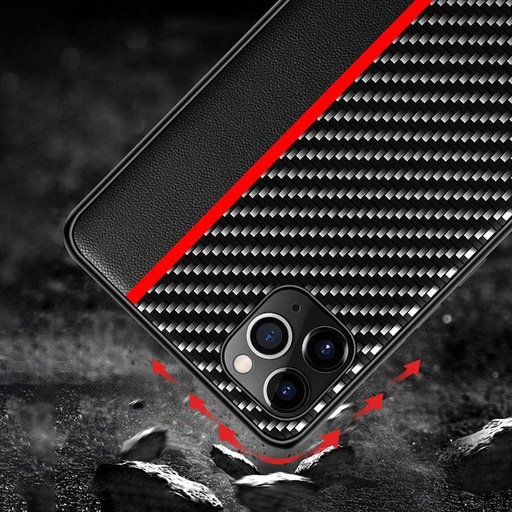 Apple iPhone 7 / iPhone 8 / iPhone SE 2020 / iPhone SE 2022 MOTO carbon zadný kryt (Čierny Červený S pruhom)