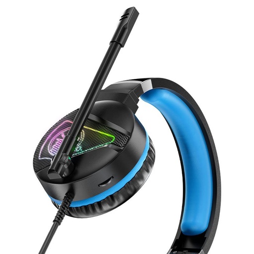 Hoco W104 drôtový slúchadlo, s mikrofónom, 3,5mm-es a egy USB s konektorom, 2m-es s káblom, modrý