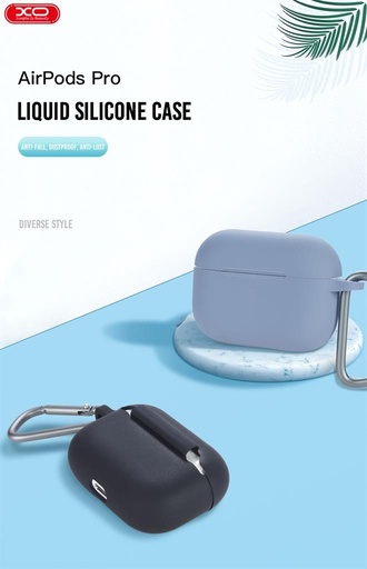XO F70 silikónový slúchadlo puzdro AirPods Pro-hoz s háčikom (Ružový)