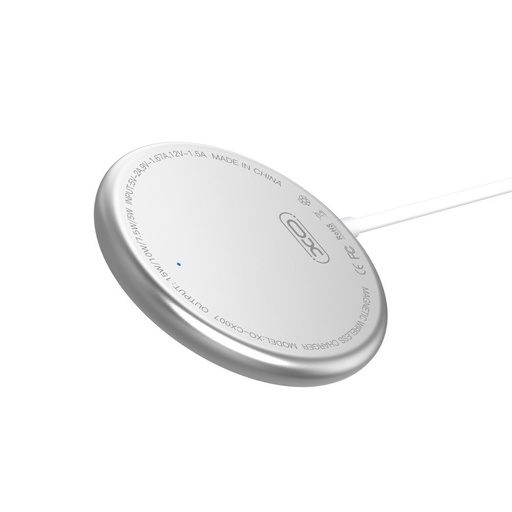 XO CX008 Magsafe kompatibilný bezdrôtový nabíjačka (max 15W), biely