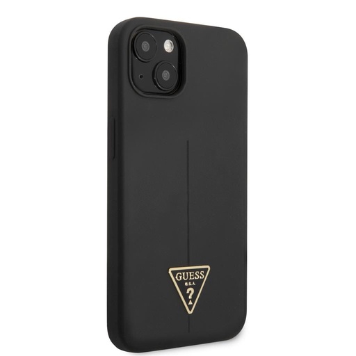 Apple iPhone 13 mini Guess Silicone Line Triangle puzdro (Čierny) - GUHCP13SSLTGK