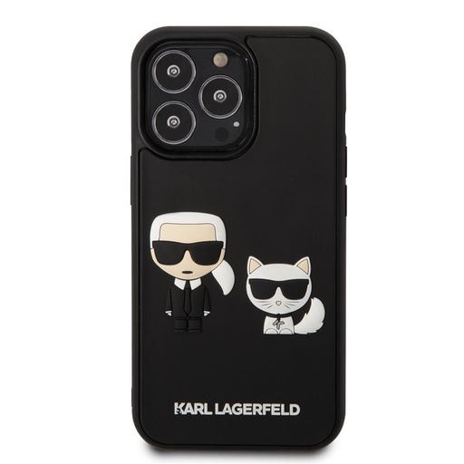 Apple iPhone 13 Pro Karl Lagerfeld & Choupette 3D puzdro (Čierny) – KLHCP13L3DRKCK