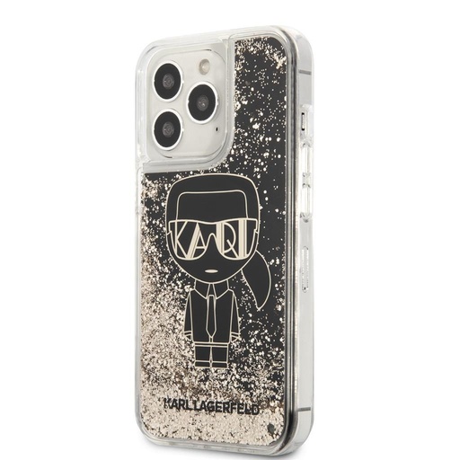 Apple iPhone 13 Pro Karl Lagerfeld Liquid Glitter Gatsby puzdro (Čierny) – KLHCP13LLGGKBK