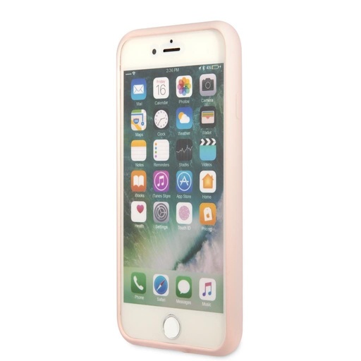 Apple iPhone 7 / iPhone 8 / iPhone SE 2020 / iPhone SE 2022 GUESS Silicon triangle prémiový zadný kryt (Ružový - GUHCI8SLTGP)