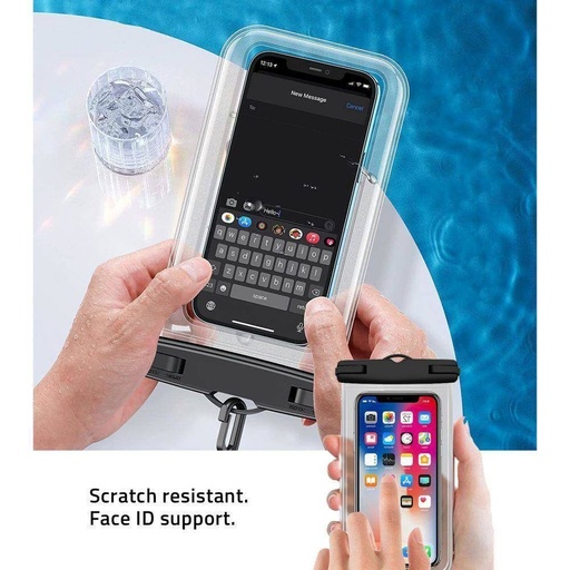 TECH PROTECT-Universal waterproof case vodotesný puzdro, (Čierno-priehľadný)