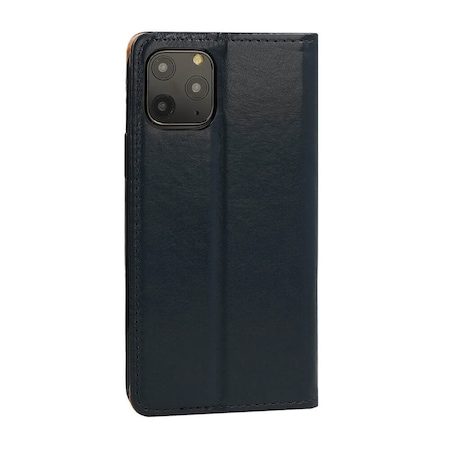 Apple iPhone 12/12 Pro originálny koža knižkové puzdro (Modrý)