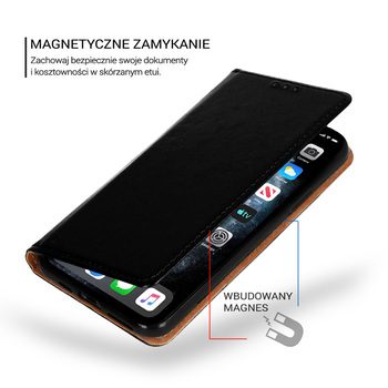 Samsung Galaxy S22 Ultra originálny koža knižkové puzdro (Čierny)