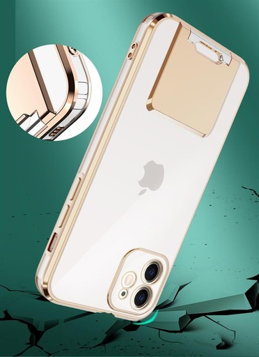 Apple iPhone 7/8/SE 2020/SE 2022 luxury so stojanom zadný kryt (Fialový)